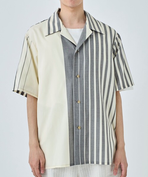 セール】【ETHOSENS/エトセンス】Irregular stripe SS shirt