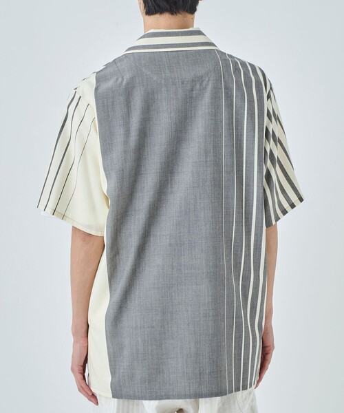 セール】【ETHOSENS/エトセンス】Irregular stripe SS shirt