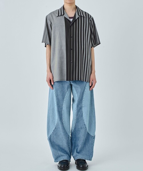 セール】【ETHOSENS/エトセンス】Irregular stripe SS shirt