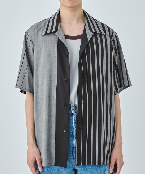 セール】【ETHOSENS/エトセンス】Irregular stripe SS shirt