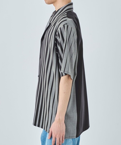 セール】【ETHOSENS/エトセンス】Irregular stripe SS shirt