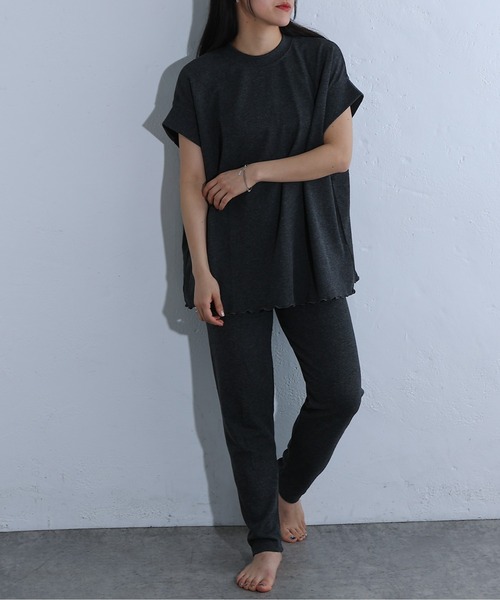 COLONY 2139(コロニートゥーワンスリーナイン)の「半袖ワッフルルームウェア(ルームウェア/パジャマ・レディース・ブラック/モカ/ライトグレー・FREE)」の2枚目の写真