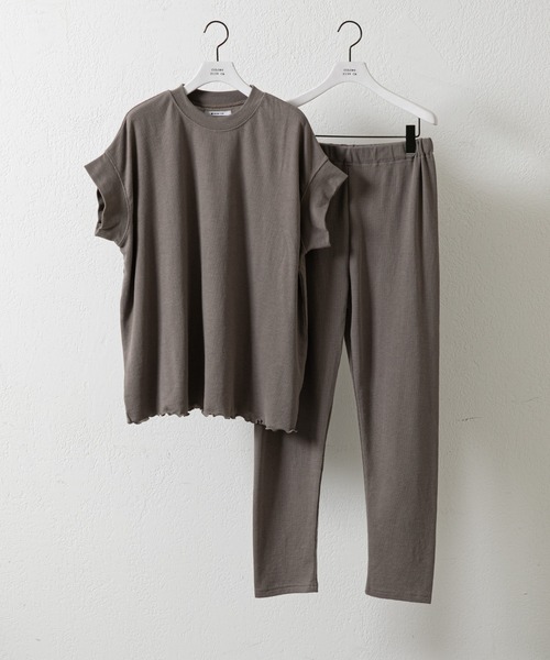 COLONY 2139(コロニートゥーワンスリーナイン)の「半袖ワッフルルームウェア(ルームウェア/パジャマ・レディース・ブラック/モカ/ライトグレー・FREE)」の5枚目の写真