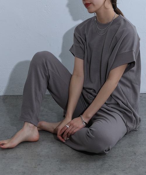 COLONY 2139(コロニートゥーワンスリーナイン)の「半袖ワッフルルームウェア(ルームウェア/パジャマ・レディース・ブラック/モカ/ライトグレー・FREE)」の16枚目の写真