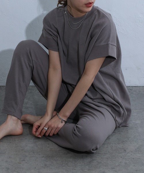 COLONY 2139(コロニートゥーワンスリーナイン)の「半袖ワッフルルームウェア(ルームウェア/パジャマ・レディース・ブラック/モカ/ライトグレー・FREE)」の15枚目の写真