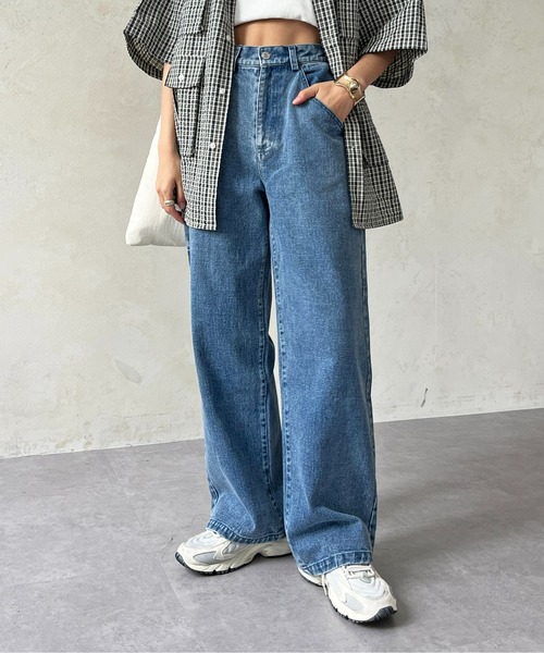 CPCM（シーピーシーエム）の「ペインターデニム（デニムパンツ・レディース・ブルー/アイボリー/ブラック・FREE）」の3枚目の写真