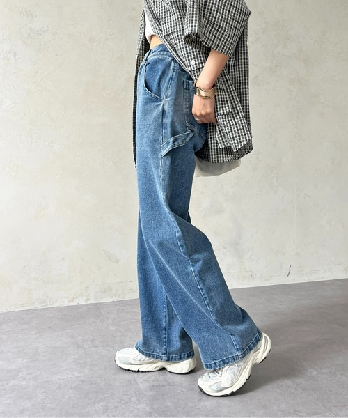 CPCM（シーピーシーエム）の「ペインターデニム（デニムパンツ・レディース・ブルー/アイボリー/ブラック・FREE）」の9枚目の写真