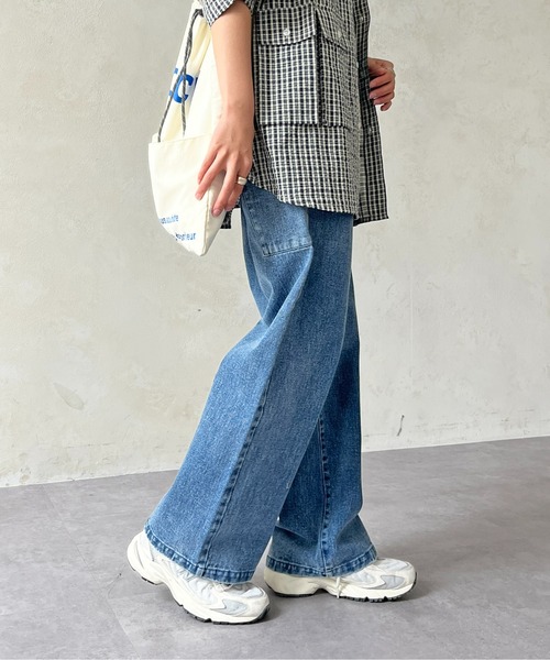 CPCM（シーピーシーエム）の「ペインターデニム（デニムパンツ・レディース・ブルー/アイボリー/ブラック・FREE）」の6枚目の写真