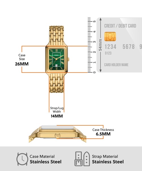 FOSSIL（フォッシル）の「フォッシル 腕時計 レディース アナログ ステンレス ES5341（アナログ腕時計・レディース・GOLD・FREE）」の8枚目の写真