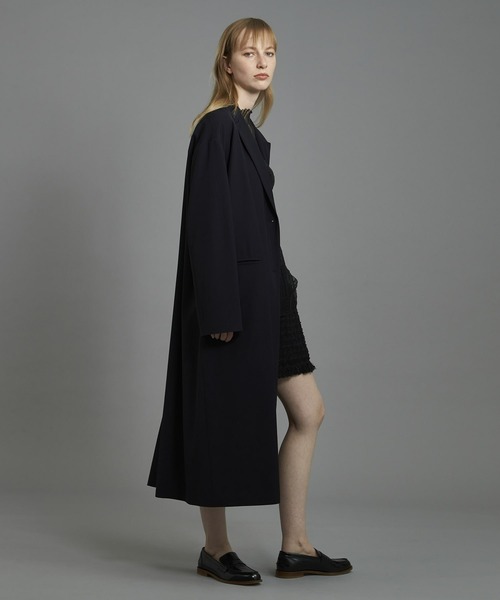 ESTNATION(エストネーション)の「ESTNATION / ドロップショルダーロングコート<ESSENCEOFLUXURY>(チェスターコート・レディース・ネイビー・38/36)」の10枚目の写真