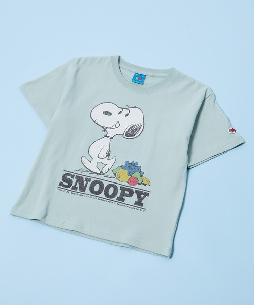 FRUIT OF THE LOOM（フルーツオブザルーム）の「FTL × PEANUTSプリントTEE1（Tシャツ/カットソー・キッズ・サックスブルー/ホワイト・M/L/S）」の2枚目の写真