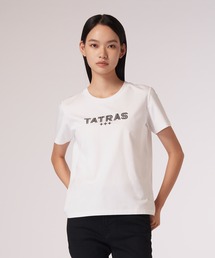 タトラス TATRAS GIUDITTA ロゴプリントショートスリーブTシャツ カットソー 3 カーキ ブラック /DO ■OS レディース タトラスロゴプリントショートスリーブTシャツ