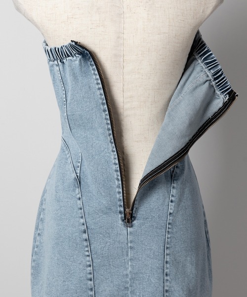 me+em select（ミームセレクト）の「【 ２color 】ウォッシュデニムベアミニワンピース ／ wash denim bear mini onepiece（ワンピース・レディース・ブラック/ブルー・SMALL/MEDIUM）」の13枚目の写真
