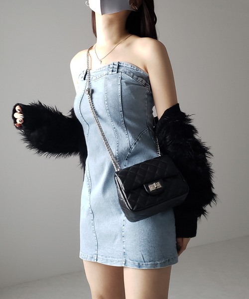 me+em select（ミームセレクト）の「【 ２color 】ウォッシュデニムベアミニワンピース ／ wash denim bear mini onepiece（ワンピース・レディース・ブラック/ブルー・SMALL/MEDIUM）」の20枚目の写真