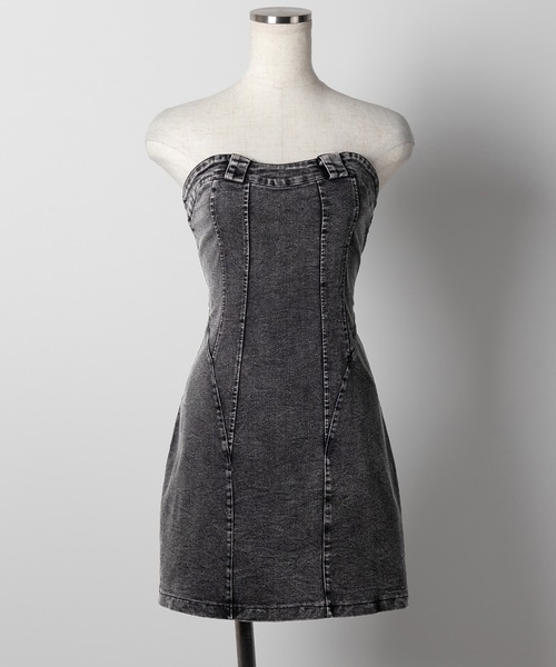 me+em select（ミームセレクト）の「【 ２color 】ウォッシュデニムベアミニワンピース ／ wash denim bear mini onepiece（ワンピース・レディース・ブラック/ブルー・SMALL/MEDIUM）」の17枚目の写真