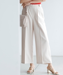 DRESKIP | 【洗える/セットアップ可/イージーケア】麻調パール調ボタン付ワイドパンツ(その他パンツ)