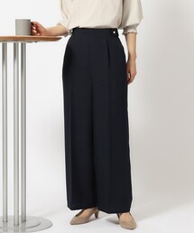 DRESKIP | 【洗える/セットアップ可/イージーケア】麻調パール調ボタン付ワイドパンツ(その他パンツ)