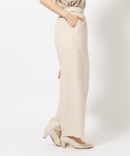 DRESKIP（ドレスキップ）の「◆【洗える/セットアップ可/イージーケア】麻調パール調ボタン付ワイドパンツ（その他パンツ・レディース・カーキ/ベージュ/ネイビー・02/03/04）」の5枚目の写真