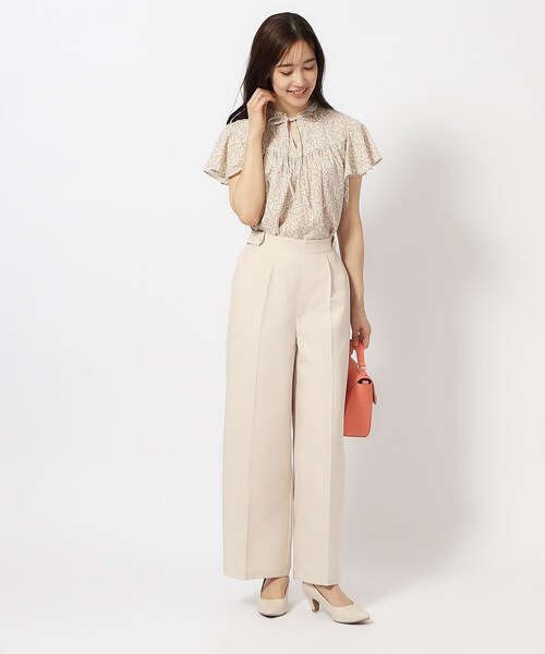 DRESKIP（ドレスキップ）の「◆【洗える/セットアップ可/イージーケア】麻調パール調ボタン付ワイドパンツ（その他パンツ・レディース・カーキ/ベージュ/ネイビー・02/03/04）」の6枚目の写真