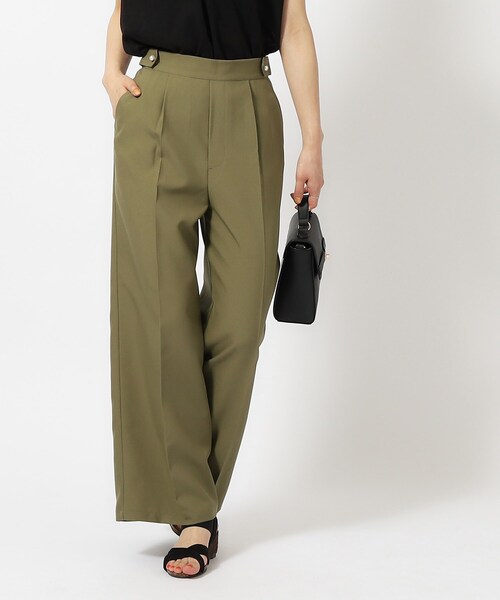 DRESKIP（ドレスキップ）の「◆【洗える/セットアップ可/イージーケア】麻調パール調ボタン付ワイドパンツ（その他パンツ・レディース・カーキ/ベージュ/ネイビー・02/03/04）」の13枚目の写真