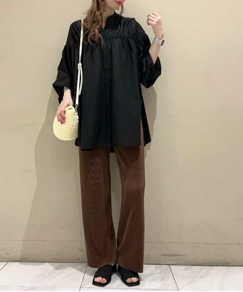 Green Parks(グリーンパークス)の「BP セルフカットプリーツパンツ(その他パンツ・レディース・アイボリー/グリーン系その他3/ドット/ブラウン・FREE)」の7枚目の写真