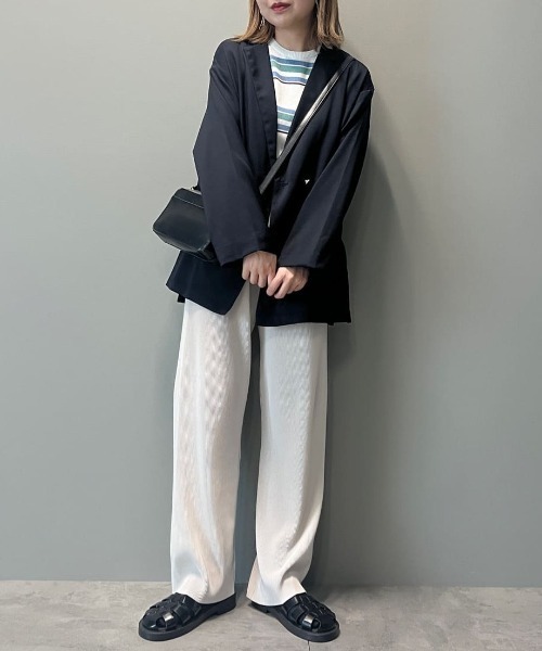 Green Parks(グリーンパークス)の「BP セルフカットプリーツパンツ(その他パンツ・レディース・アイボリー/グリーン系その他3/ドット/ブラウン・FREE)」の6枚目の写真