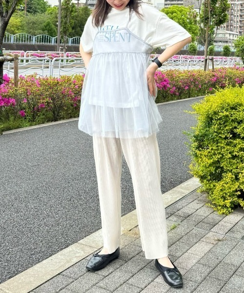 Green Parks(グリーンパークス)の「BP セルフカットプリーツパンツ(その他パンツ・レディース・アイボリー/グリーン系その他3/ドット/ブラウン・FREE)」の5枚目の写真