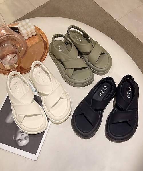 Miniministore（ミニミニストア）の「厚底サンダル クロスベルト 韓国 夏靴（サンダル・レディース・ホワイト/ブラック/カーキ・22.5cm/24.5cm/25.0cm/23.5cm/23.0cm/24.0cm）」の17枚目の写真