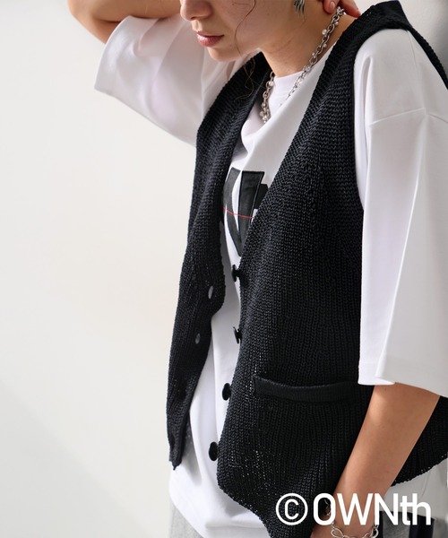 OWNth（オンス）の「リネンタッチベスト（ベスト・レディース・ブラック/グレー・R）」の13枚目の写真