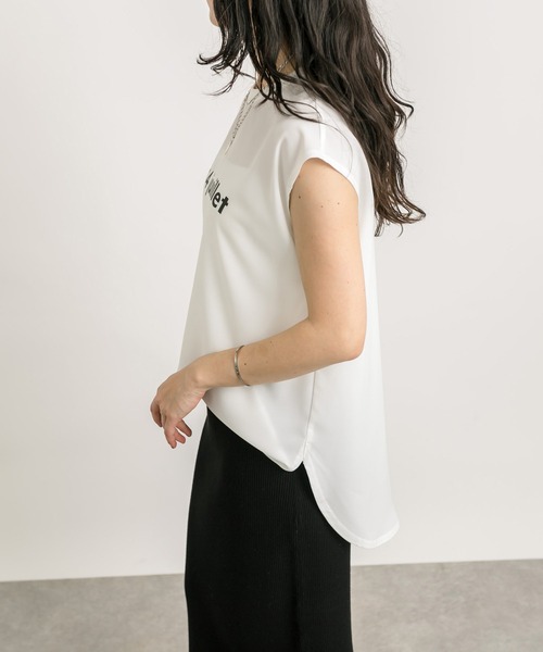 RIVE DROITE(リヴドロワ)の「ジョーゼットフレンチブラウス(シャツ/ブラウス・レディース・チャコールグレー/オフホワイト・FREE)」の9枚目の写真