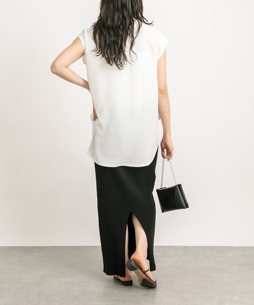 RIVE DROITE(リヴドロワ)の「ジョーゼットフレンチブラウス(シャツ/ブラウス・レディース・チャコールグレー/オフホワイト・FREE)」の6枚目の写真