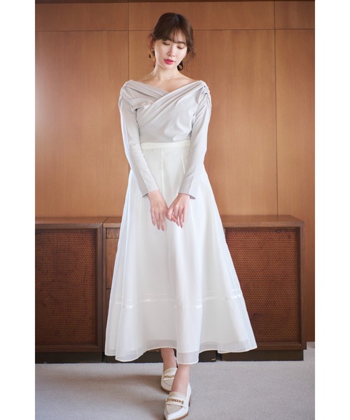 セール】Satin Trimming Organdy Skirt（スカート）｜Her lip to（ハー