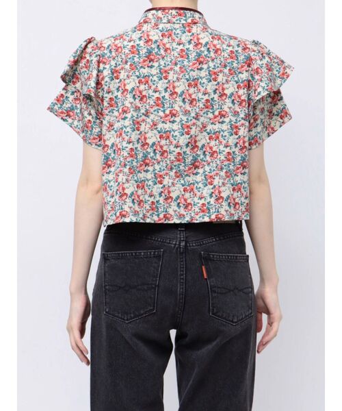 jouetie（ジュエティ）の「ハーフスリーブショルダーフリルショートチャイナシャツ（シャツ/ブラウス・レディース・ピンク/ブラック/ライトブルー/アイボリー・MEDIUM）」の8枚目の写真