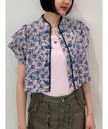 jouetie | ハーフスリーブショルダーフリルショートチャイナシャツ(シャツ/ブラウス)