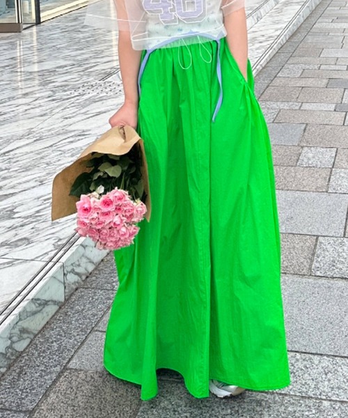 Alley by w closet（アリーバイダブルクローゼット）の「【Alley】ナイロンBIGポケットギャザースカート（スカート・レディース・ピンク/シルバー/オフホワイト/グリーン/ホワイト系その他・FREE）」の21枚目の写真