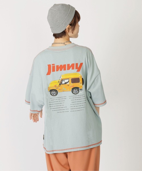 DOUBLE NAME（ダブルネーム）の「ＪＩＭＮＹ×ＤＯＵＢＬＥ　ＮＡＭＥ　別注ＴＥＥ/ユニセックス（Tシャツ/カットソー・レディース・オフホワイト/ネイビー/ブルー・FREE）」の3枚目の写真