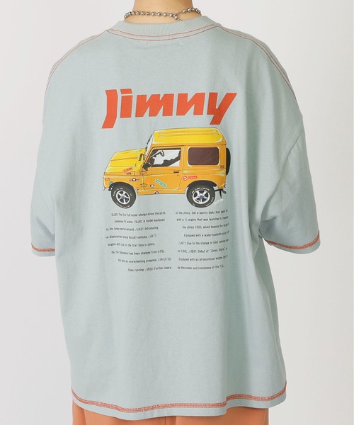 DOUBLE NAME（ダブルネーム）の「ＪＩＭＮＹ×ＤＯＵＢＬＥ　ＮＡＭＥ　別注ＴＥＥ/ユニセックス（Tシャツ/カットソー・レディース・オフホワイト/ネイビー/ブルー・FREE）」の12枚目の写真