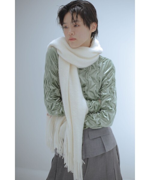 Ray BEAMS（レイビームス）の「無地 カラー ロング マフラー（マフラー・レディース・ブラック/ライトグレー/オフホワイト/ピンク/サックスブルー/ワイン・ONE SIZE）」の21枚目の写真