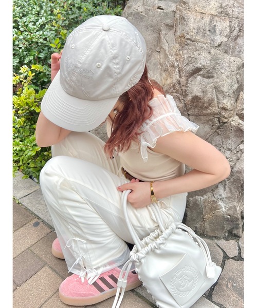 JUMELLE（ジュメロ）の「jm ribbon cap（キャップ・レディース・ブラック/ベージュ・FREE）」の2枚目の写真