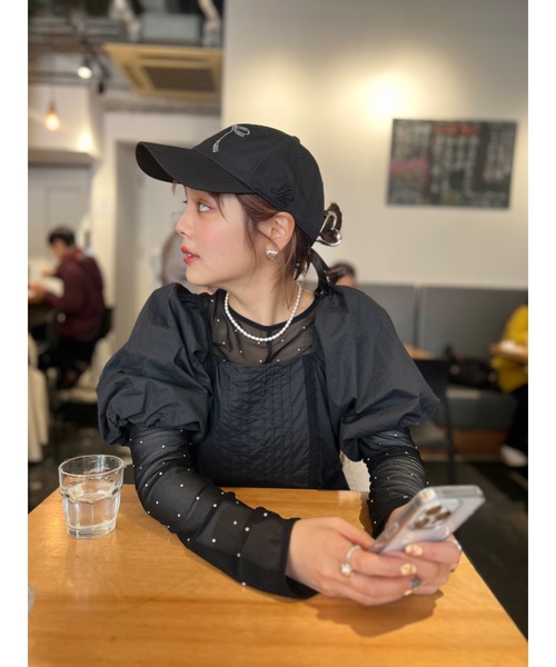 JUMELLE（ジュメロ）の「jm ribbon cap（キャップ・レディース・ブラック/ベージュ・FREE）」の13枚目の写真