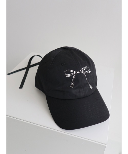 JUMELLE(ジュメロ)の「jm ribbon cap(キャップ・レディース・ブラック/ベージュ・FREE)」の5枚目の写真