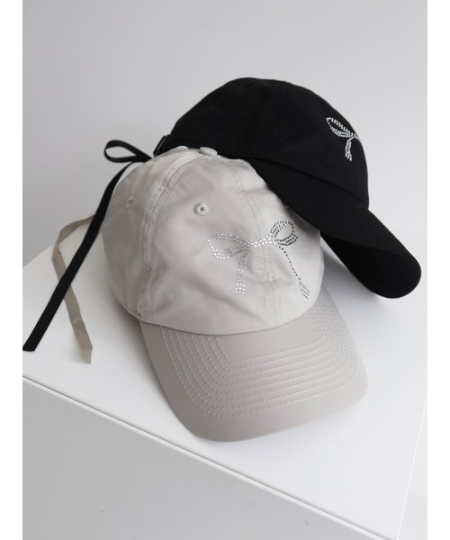JUMELLE(ジュメロ)の「jm ribbon cap(キャップ・レディース・ブラック/ベージュ・FREE)」の16枚目の写真