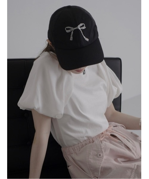 JUMELLE(ジュメロ)の「jm ribbon cap(キャップ・レディース・ブラック/ベージュ・FREE)」の20枚目の写真