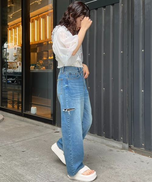 HELLO.SANFRANCISCO（ハローサンフランシスコ）の「【HELLO.SANFRANCISCO】キラキラ付シアービスチェ2WAYカーデ（カーディガン/ボレロ・レディース・ホワイト/ブラック・ONE SIZE）」の13枚目の写真