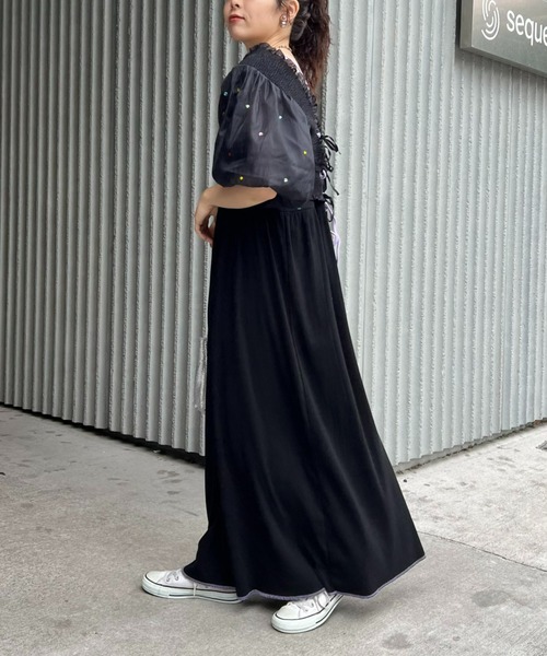 HELLO.SANFRANCISCO（ハローサンフランシスコ）の「【HELLO.SANFRANCISCO】キラキラ付シアービスチェ2WAYカーデ（カーディガン/ボレロ・レディース・ホワイト/ブラック・ONE SIZE）」の19枚目の写真