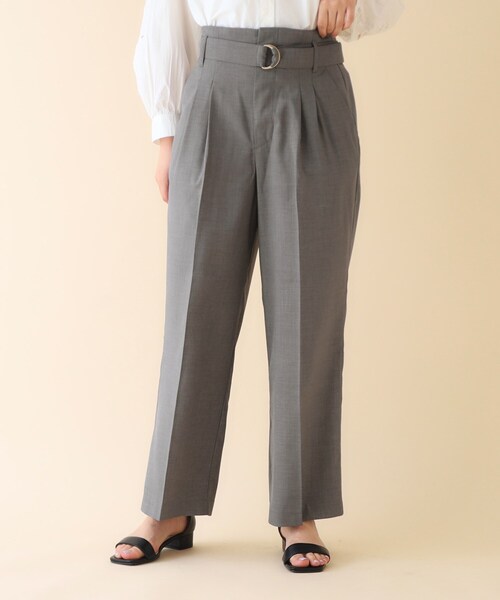 index（インデックス）の「◆ベルト付ツイルワイドストレートパンツ【洗濯機洗い可】（その他パンツ・レディース・ブラウン系その他/グレー/ナチュラル・36/38/40）」の18枚目の写真