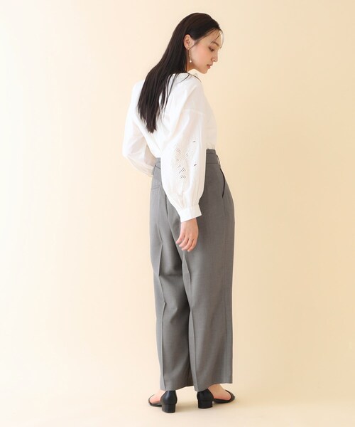 index（インデックス）の「◆ベルト付ツイルワイドストレートパンツ【洗濯機洗い可】（その他パンツ・レディース・ブラウン系その他/グレー/ナチュラル・36/38/40）」の21枚目の写真
