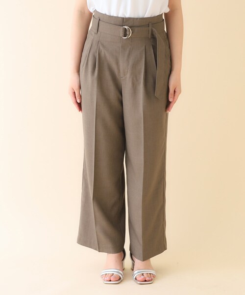 index（インデックス）の「◆ベルト付ツイルワイドストレートパンツ【洗濯機洗い可】（その他パンツ・レディース・ブラウン系その他/グレー/ナチュラル・36/38/40）」の9枚目の写真