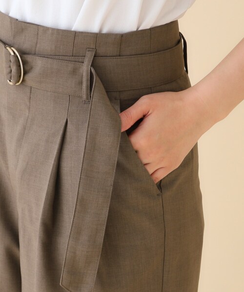 index（インデックス）の「◆ベルト付ツイルワイドストレートパンツ【洗濯機洗い可】（その他パンツ・レディース・ブラウン系その他/グレー/ナチュラル・36/38/40）」の13枚目の写真