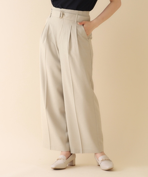 index（インデックス）の「◆ベルト付ツイルワイドストレートパンツ【洗濯機洗い可】（その他パンツ・レディース・ブラウン系その他/グレー/ナチュラル・36/38/40）」の16枚目の写真